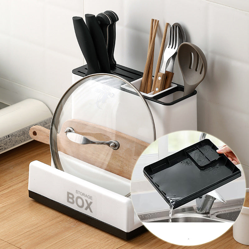 Kitchen Knife & Utensil Storage Rack – Multifunction Tableware Organizer for Countertop & Cabinet (Space-Saving Design)