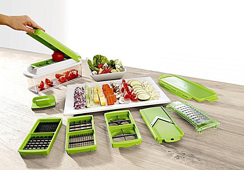12-Piece Multifunction Vegetable Chopper Set – Food Slicer, Dicer, Grater & Cutter with Container for Fast Meal Prep