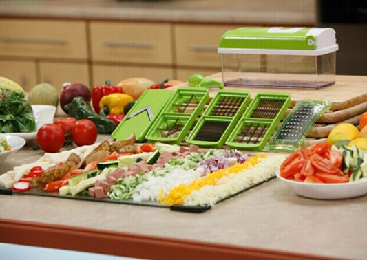 12-Piece Multifunction Vegetable Chopper Set – Food Slicer, Dicer, Grater & Cutter with Container for Fast Meal Prep