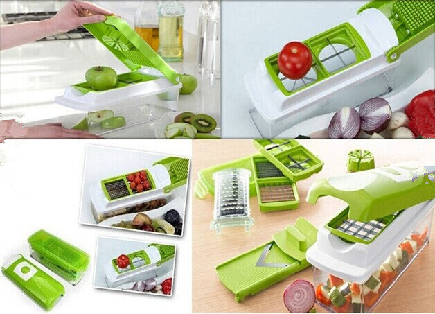 12-Piece Multifunction Vegetable Chopper Set – Food Slicer, Dicer, Grater & Cutter with Container for Fast Meal Prep