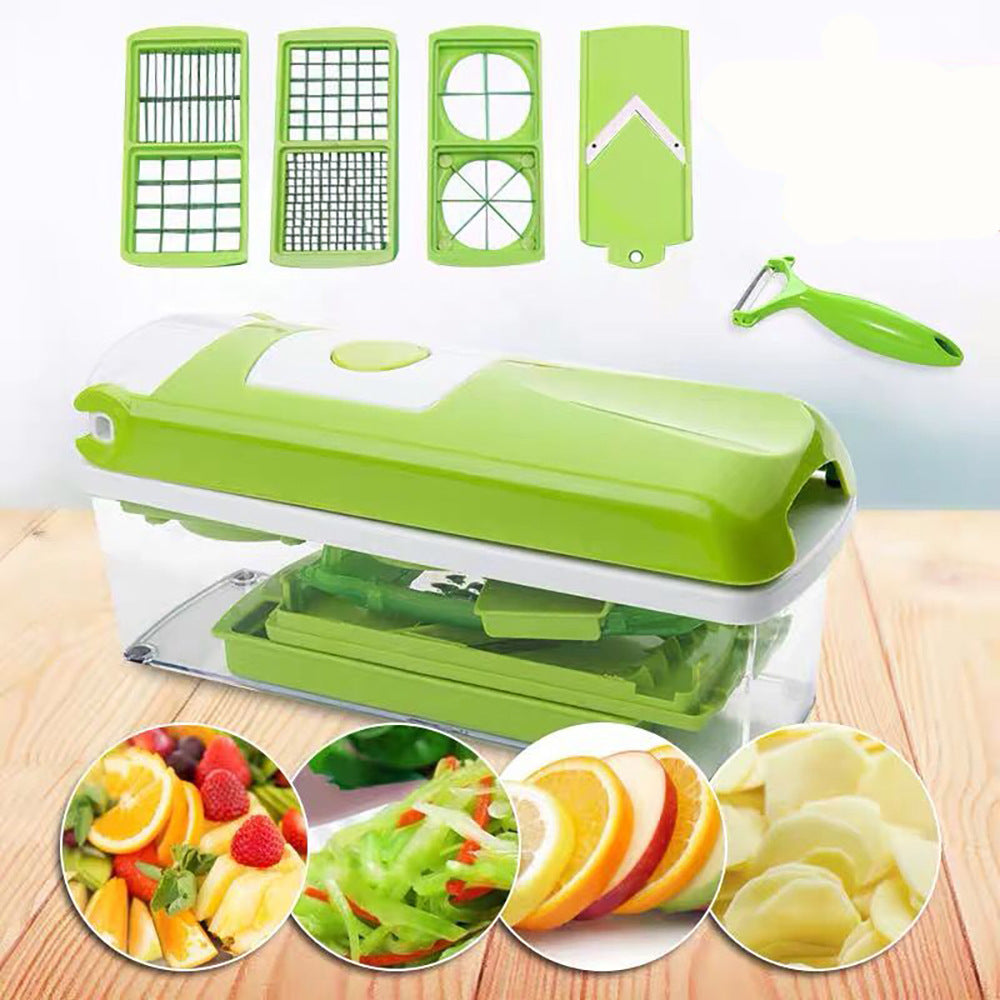12-Piece Multifunction Vegetable Chopper Set – Food Slicer, Dicer, Grater & Cutter with Container for Fast Meal Prep