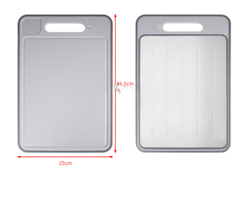 Multifunction Double-Sided Cutting Board with Defrosting Tray & Knife Sharpener – 4-in-1 Kitchen Chopping Board