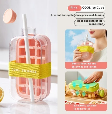 Portable Ice Maker Cup – One-Click Instant Ice Cooling Bottle with Straw (Reusable & Zero-Contact Design)