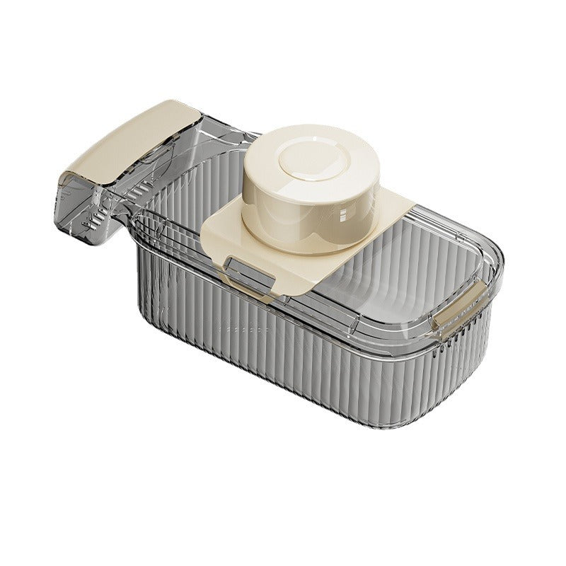 Multifunction Vegetable Chopper with Drain Basket – 2-in-1 Food Cutter, Slicer & Strainer for Kitchen