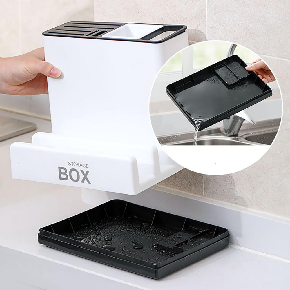 Kitchen Knife & Utensil Storage Rack – Multifunction Tableware Organizer for Countertop & Cabinet (Space-Saving Design)