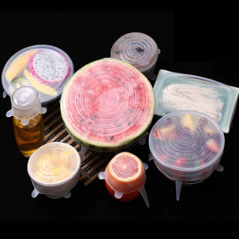 Reusable Silicone Stretch Lids Set (6 PCS) – Airtight Food Covers for Bowls, Containers & Fresh Storage