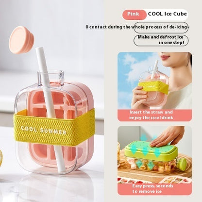 Portable Ice Maker Cup – One-Click Instant Ice Cooling Bottle with Straw (Reusable & Zero-Contact Design)