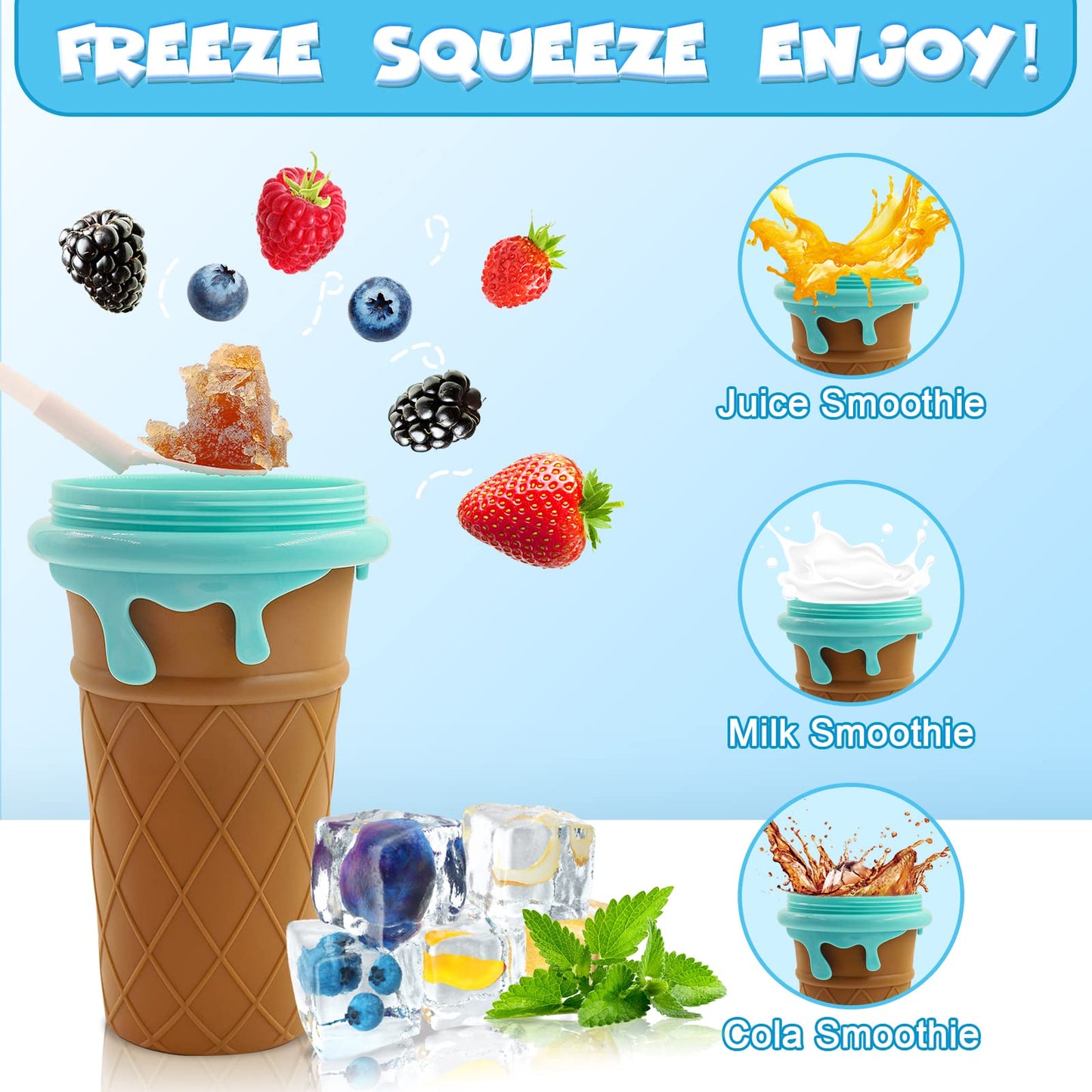 Magic Slushy Maker Cup (500ML) – Portable Instant Frozen Smoothie & Ice Cream Maker Bottle