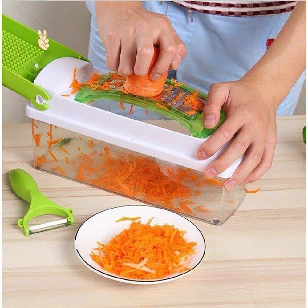 12-Piece Multifunction Vegetable Chopper Set – Food Slicer, Dicer, Grater & Cutter with Container for Fast Meal Prep