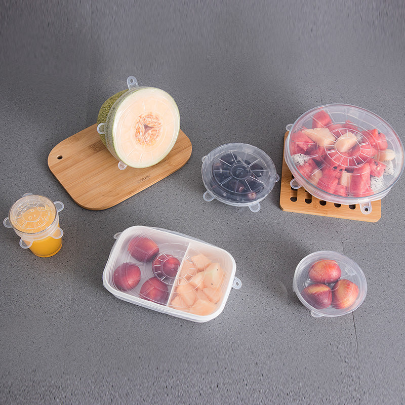 Reusable Silicone Stretch Lids Set (6 PCS) – Airtight Food Covers for Bowls, Containers & Fresh Storage