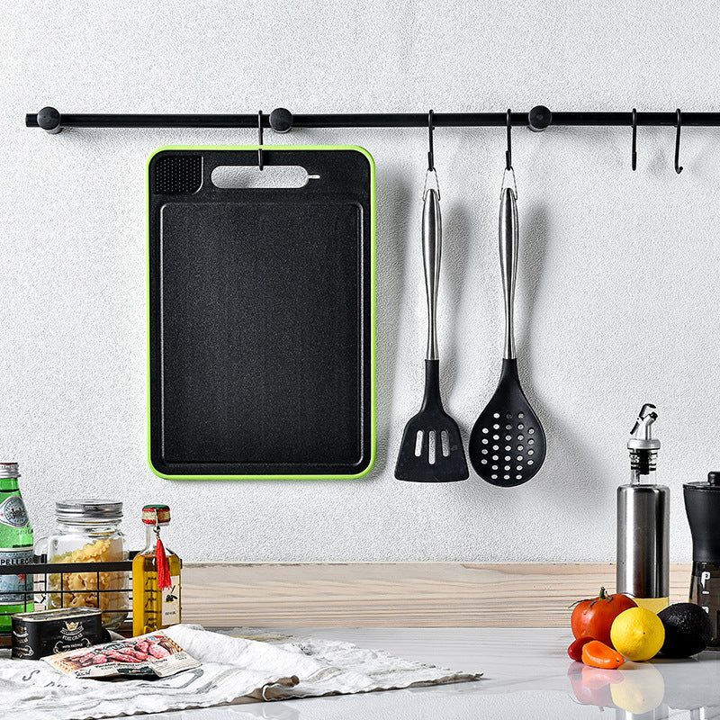 Multifunction Double-Sided Cutting Board with Defrosting Tray & Knife Sharpener – 4-in-1 Kitchen Chopping Board