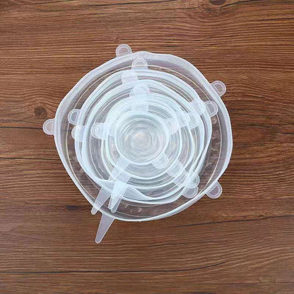 Reusable Silicone Stretch Lids Set (6 PCS) – Airtight Food Covers for Bowls, Containers & Fresh Storage