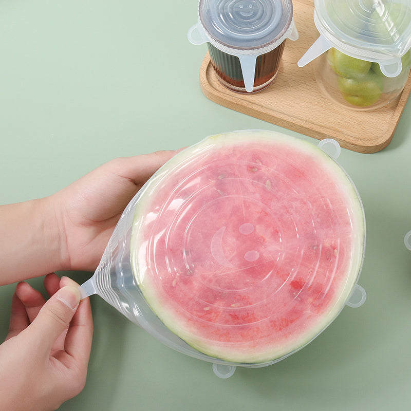 Reusable Silicone Stretch Lids Set (6 PCS) – Airtight Food Covers for Bowls, Containers & Fresh Storage